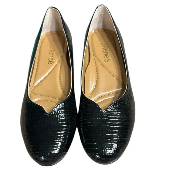 J.Renee shoes,women NEW!black patent lizard print BAMBALINA  classy ,1” heel - Picture 6 of 16